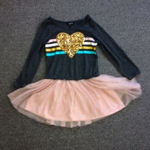 Beautiful long sleeve girls sequin heart shirt